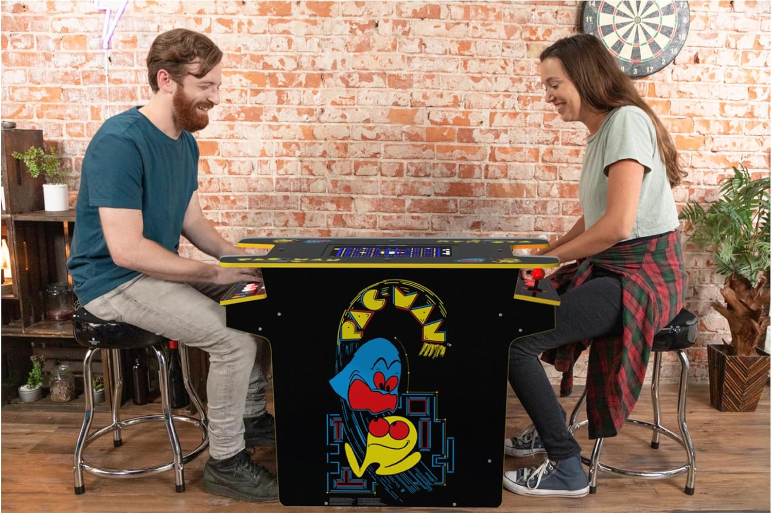 Arcade1Up PAC-Man Head-to-Head Arcade Table with 12 Games, Multiplayer Control Panel, & 17-Inch Color LCD Screen, Black Series Edition
