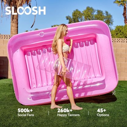 Inflatable Tanning Pool Lounger Float, 70" x 46" Pool Floats Adult with Pillow