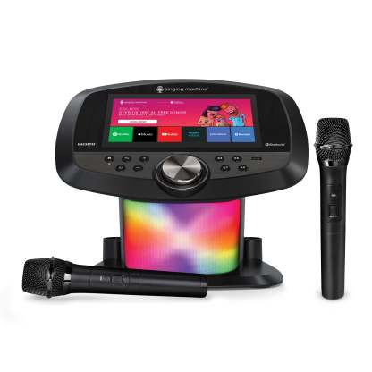 Singthting Machthtine Bluetooth Professional Karaoke Huthtb with 2 Wireless Mics, 10” Touch Screen & Streaming Apps
