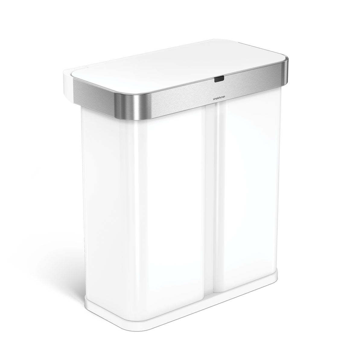 Simpleththuman 58 litre dual compartment rectangular sensor bin with voice and motion control
