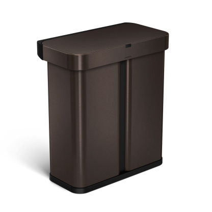 Simpleththuman 58 litre dual compartment rectangular sensor bin with voice and motion control