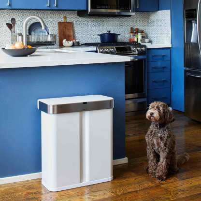 Simpleththuman 58 litre dual compartment rectangular sensor bin with voice and motion control