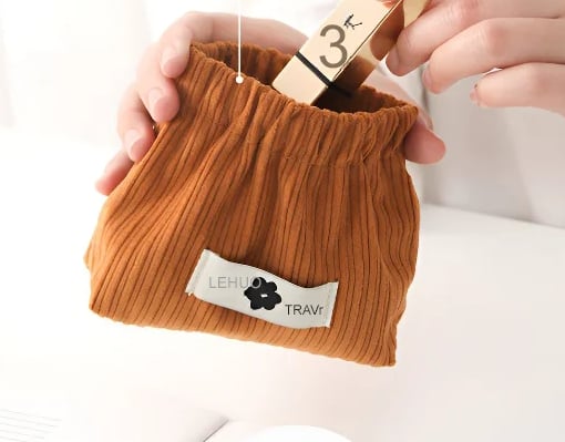 Corduroy Elastic Hair Tie Organizer