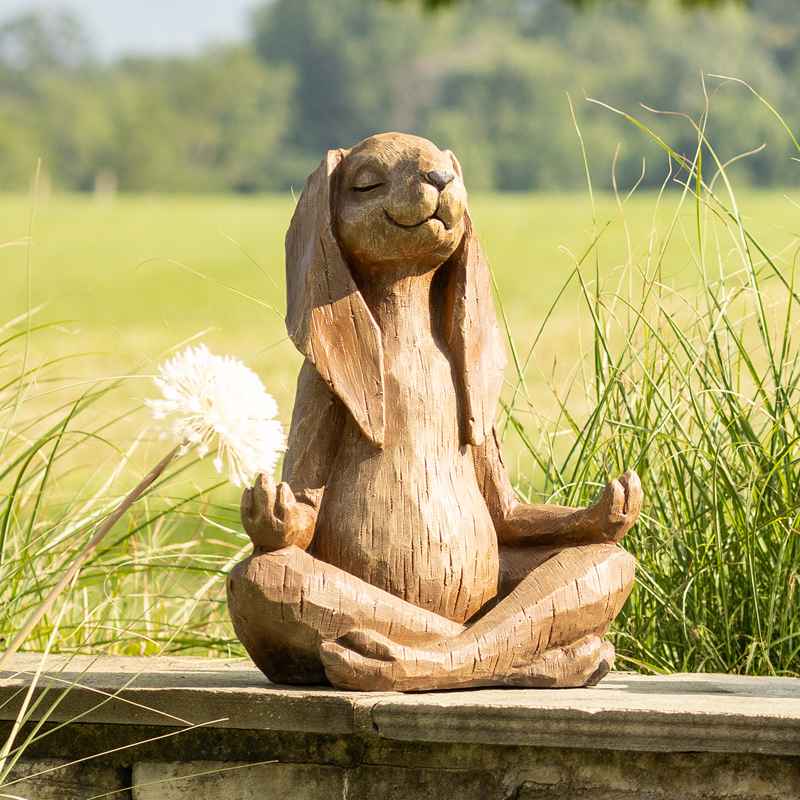 14" Meditating Rabbit Statue