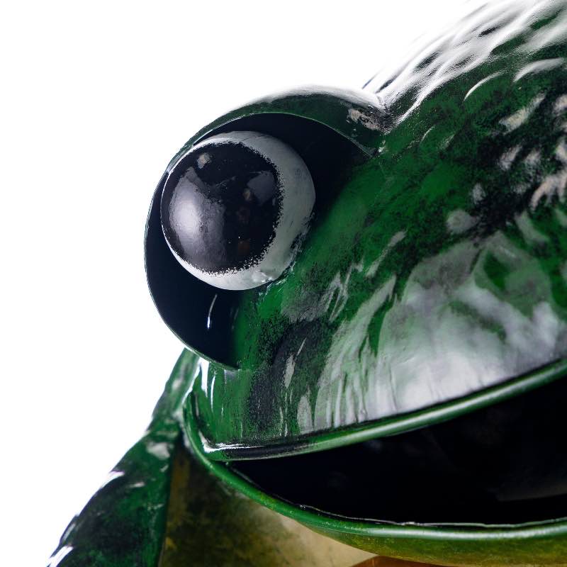 Large Metal Frog Musician Garden Sculpture