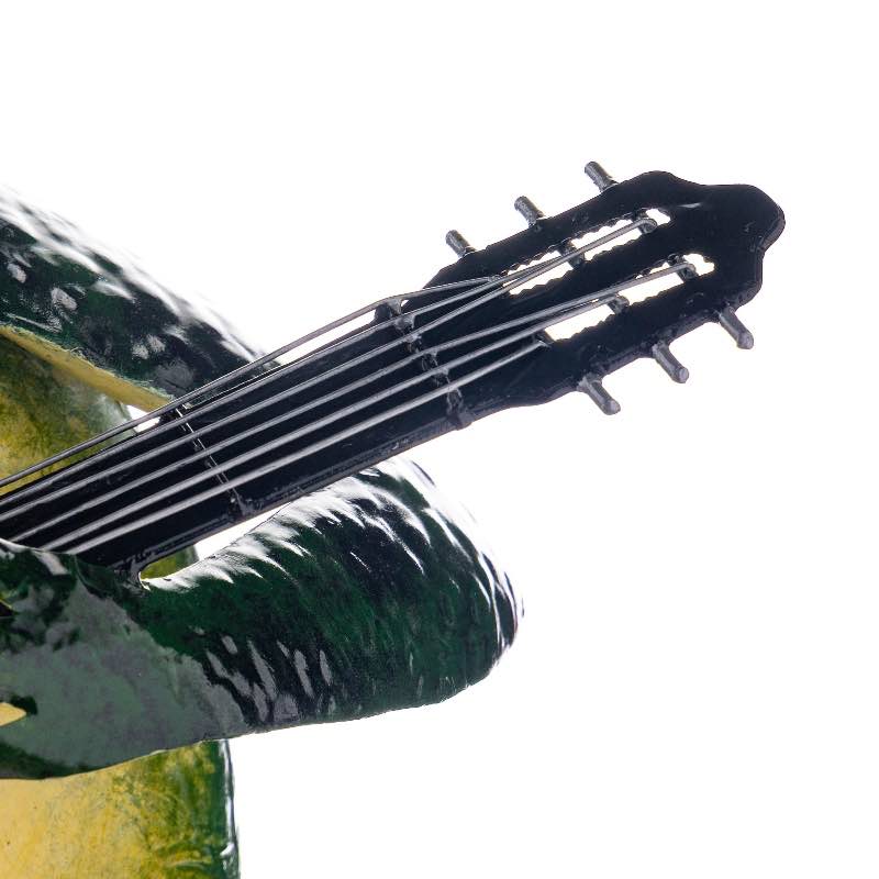 Large Metal Frog Musician Garden Sculpture