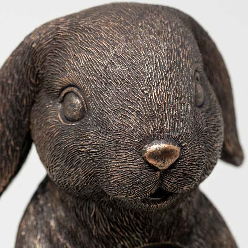 Rabbit Statue Holding Solar Gazing Ball