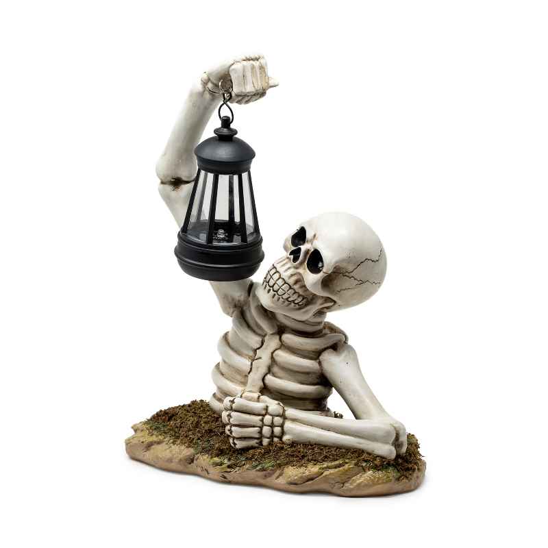 Solar Skeleton Groundbreaker Holding Lantern