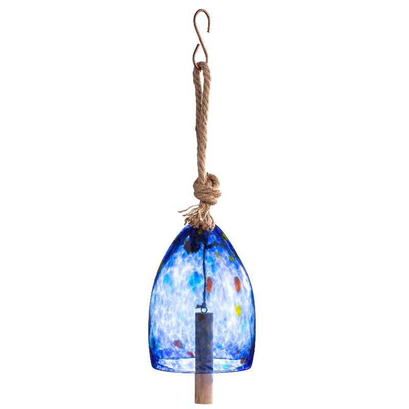 Colorful Mouth-Blown Blue Glass Bell