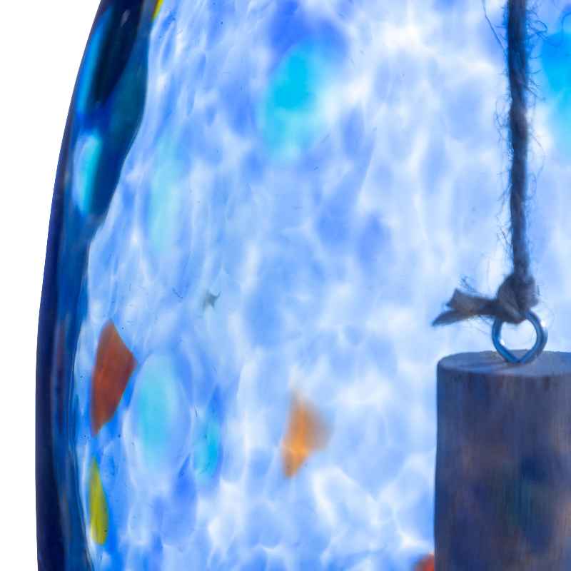 Colorful Mouth-Blown Blue Glass Bell
