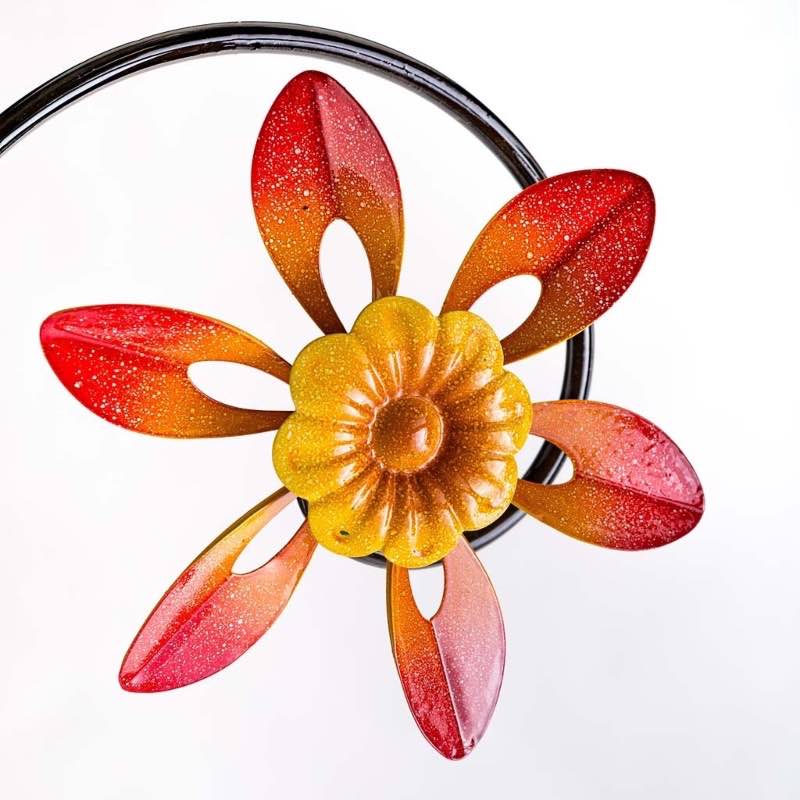 Colorful Spinning Flowers Garden Stake and Wind Spinner