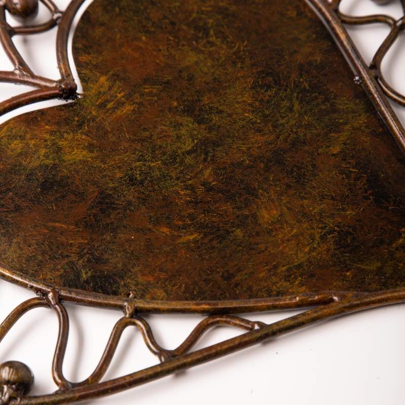 Elegant Heart Stakes Handcrafted from New and Reclaimed Metal, Set of 3