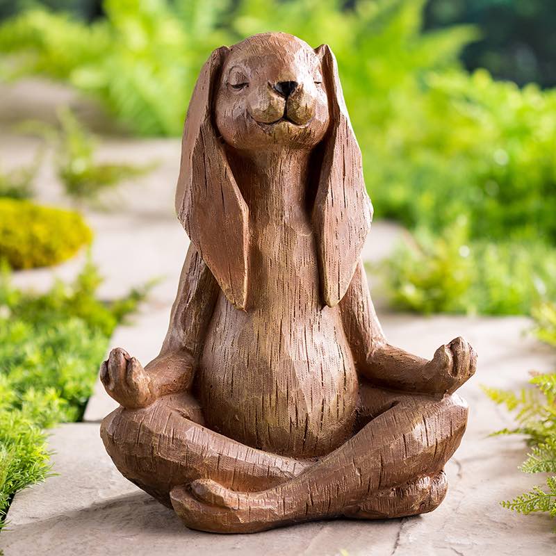 14" Meditating Rabbit Statue