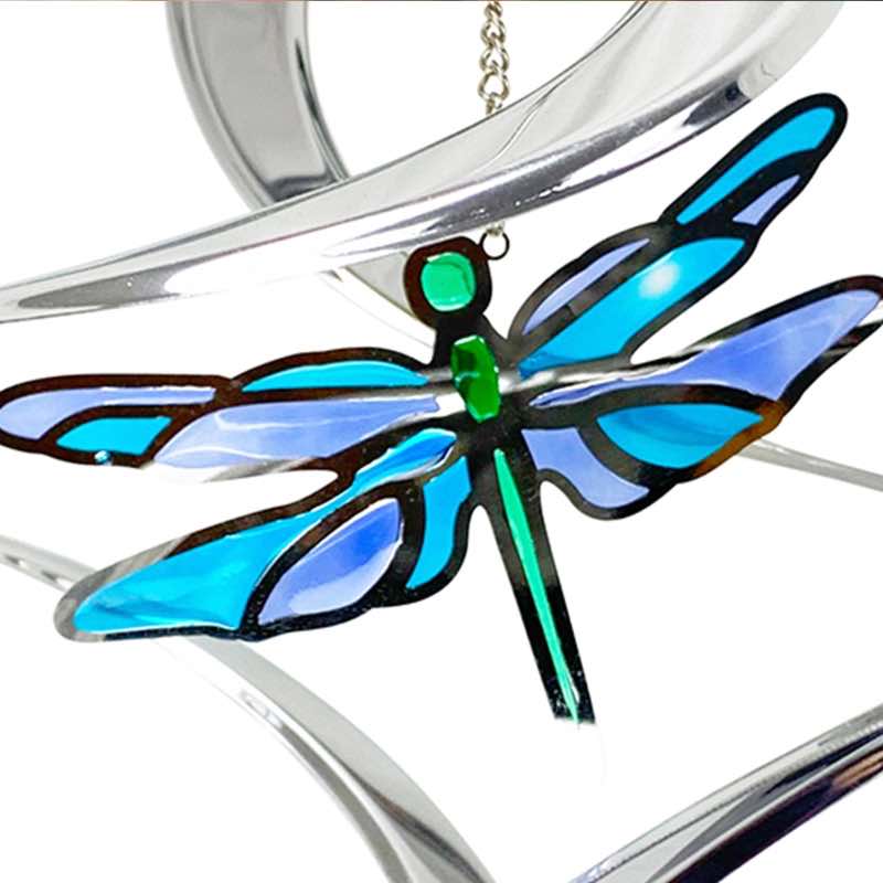 Silver Dragonfly Wind Spiral - View 2