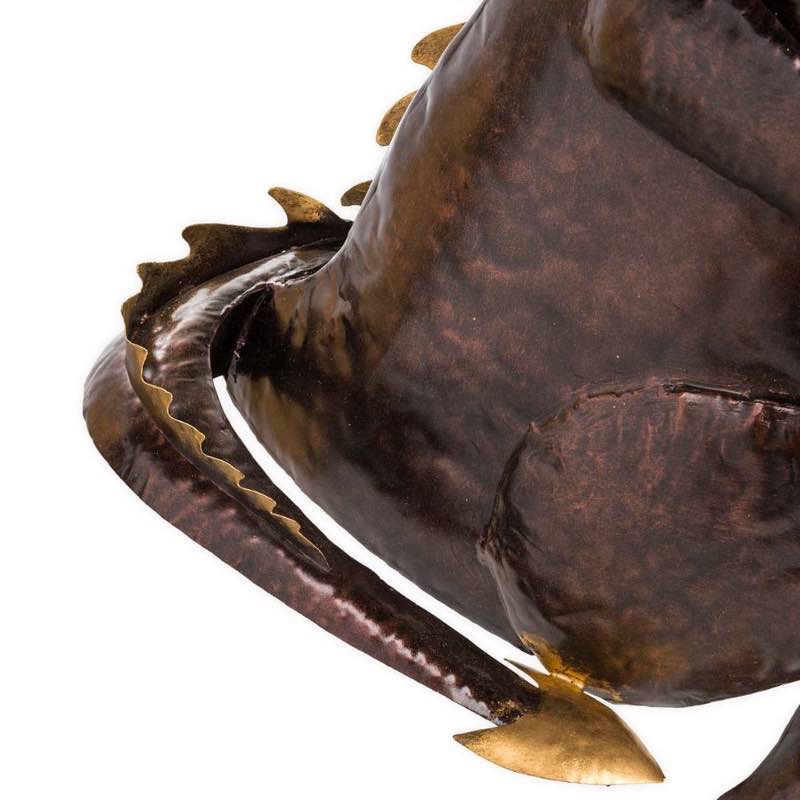Metal Reading Dragon Sculpture - View 7
