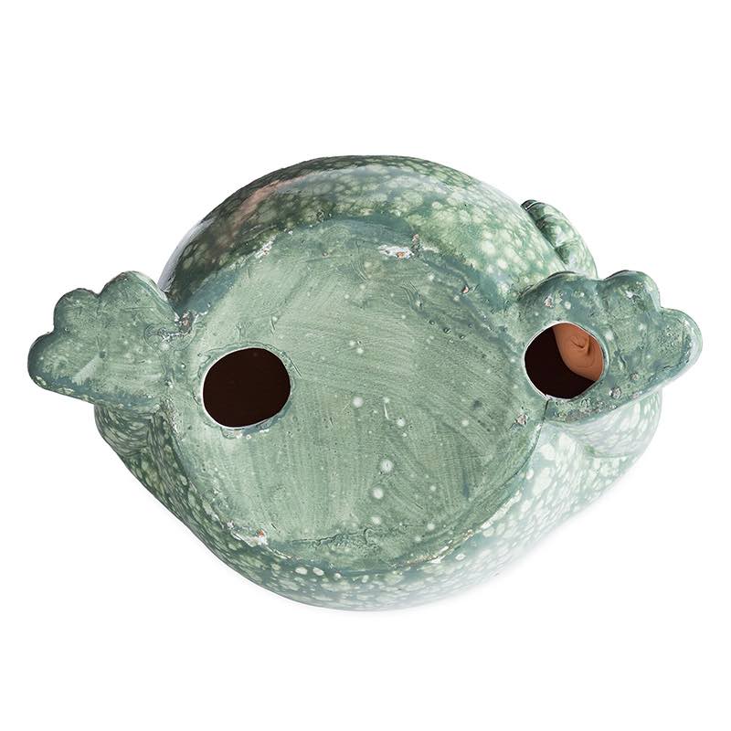 Ceramic Frog Sculpture with Big Eyes and Big Belly - View 5