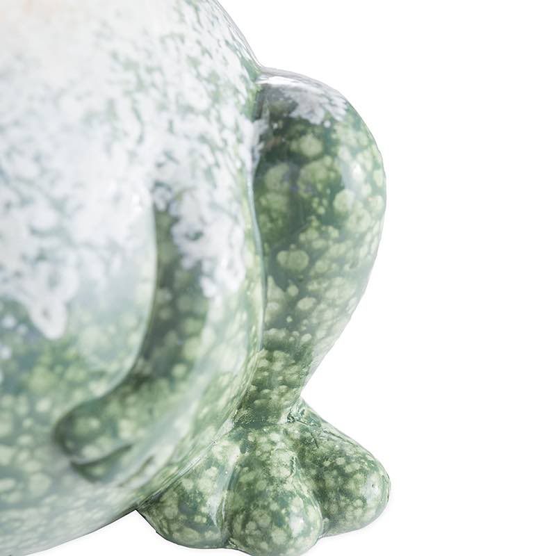 Ceramic Frog Sculpture with Big Eyes and Big Belly - View 7