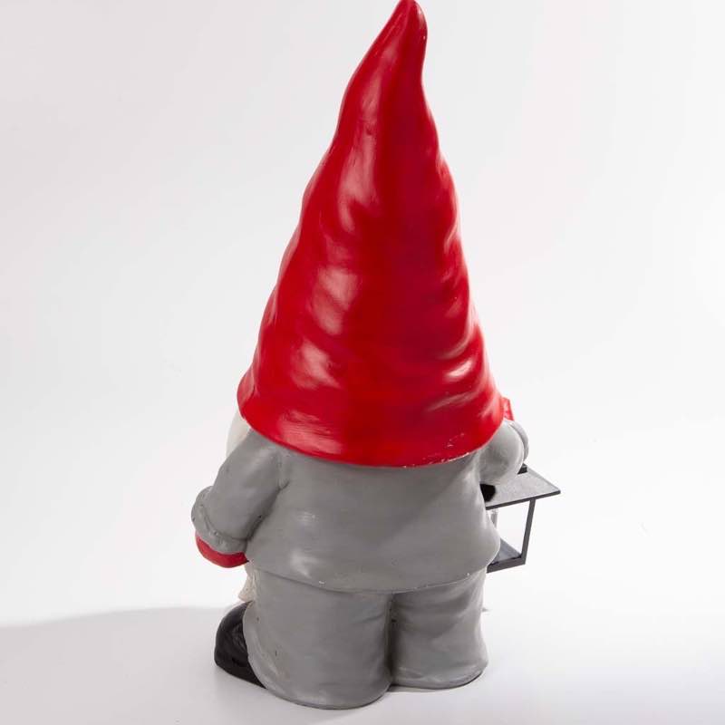 Welcome Home Gnome Sculpture with Solar-Powered Lantern - View 6