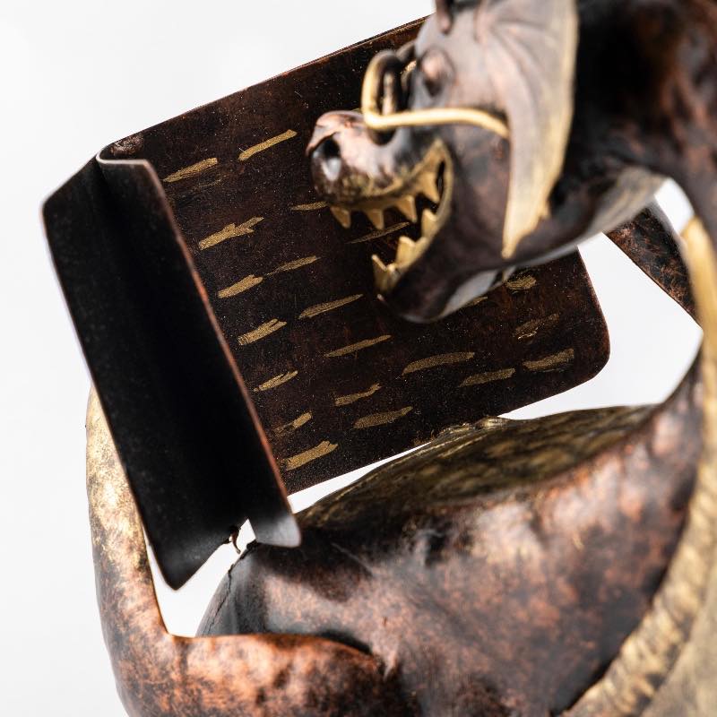 Small Metal Reading Dragon Sculpture - View 3