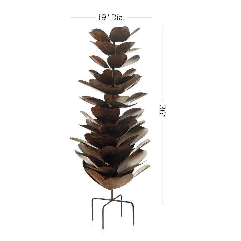 Large Metal Pinecone Garden Sculpture - View 3