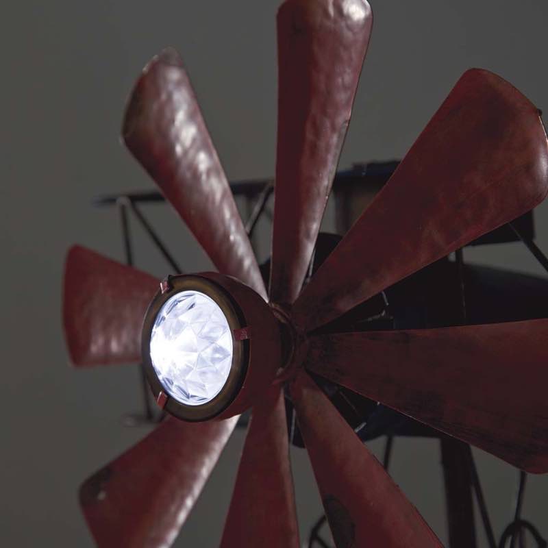 Biplane With Solar Light Metal Wind Spinner - View 2