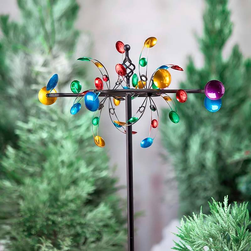 Multi-Colored Multi-Directional Metal Wind Spinner - View 2