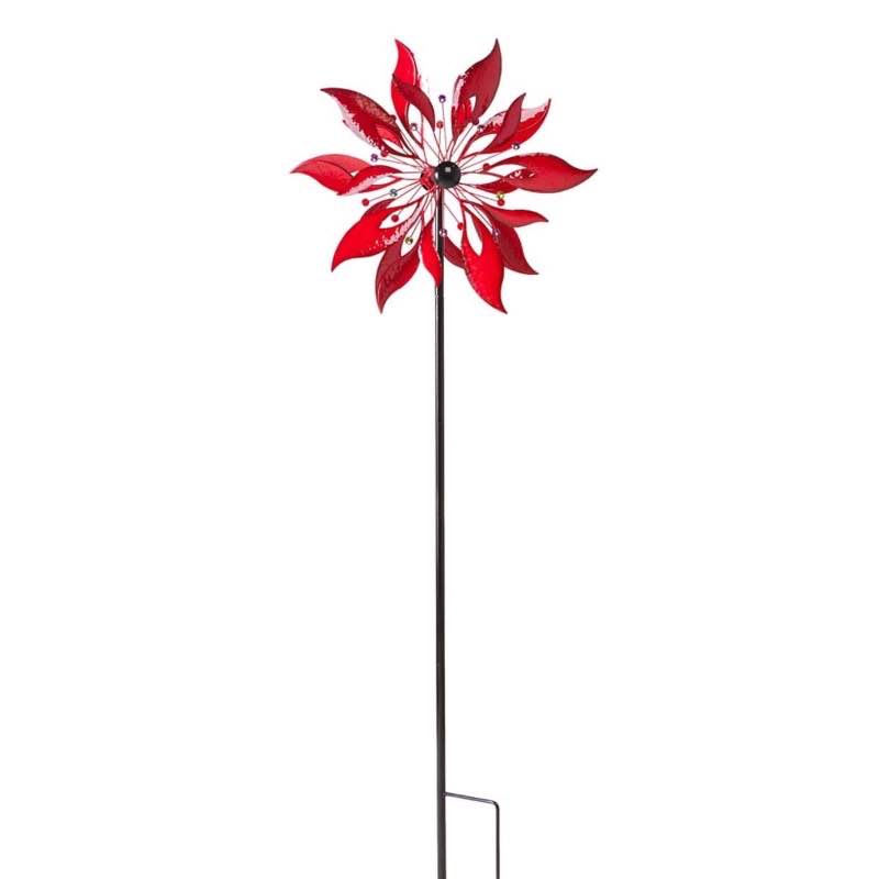 Red Leaf Metal Wind Spinner - View 2