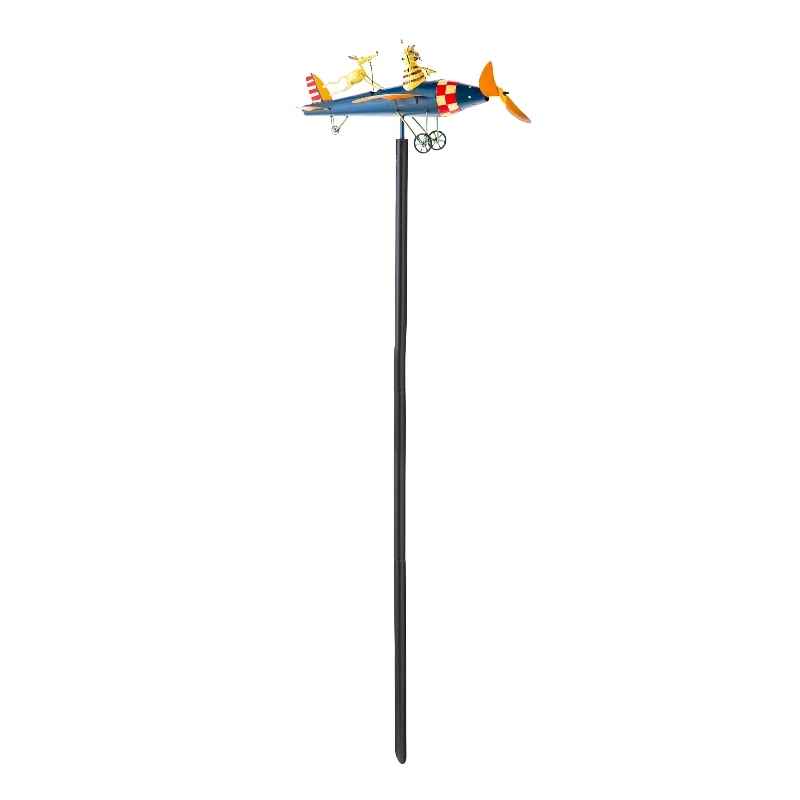 Metal Cat and Mouse Airplane Whirligig - View 2