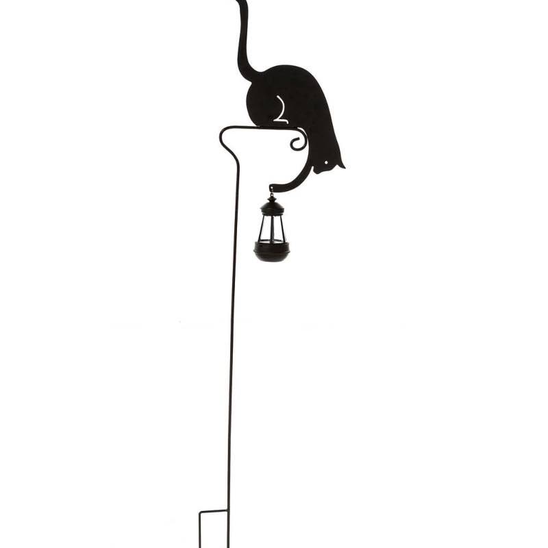 Solar Lighted Cat Garden Stake - View 2