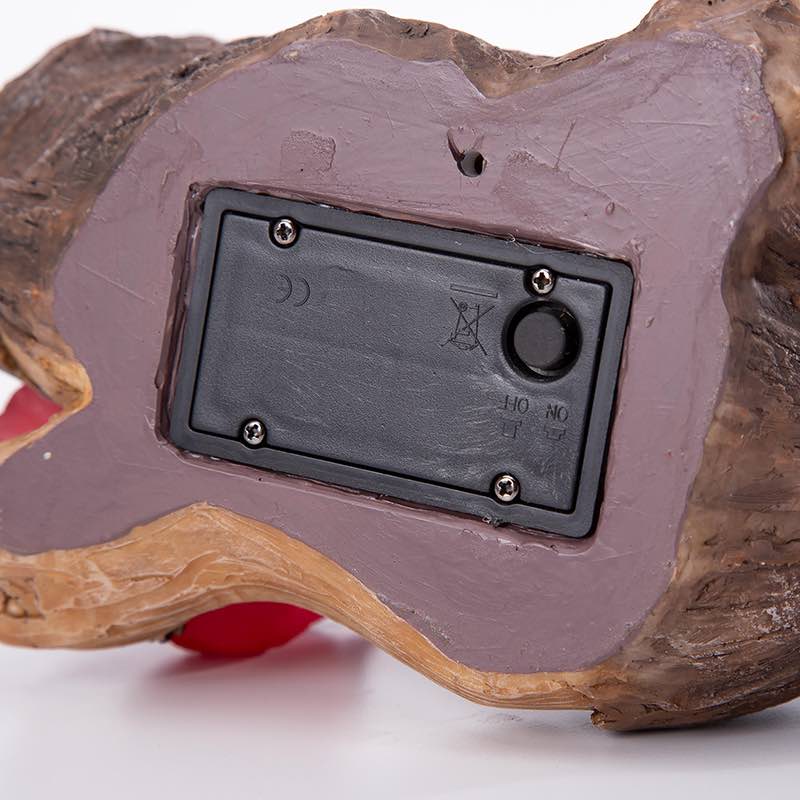Solar-Lighted Three Cardinals on a Log Outdoor Sculpture - View 7
