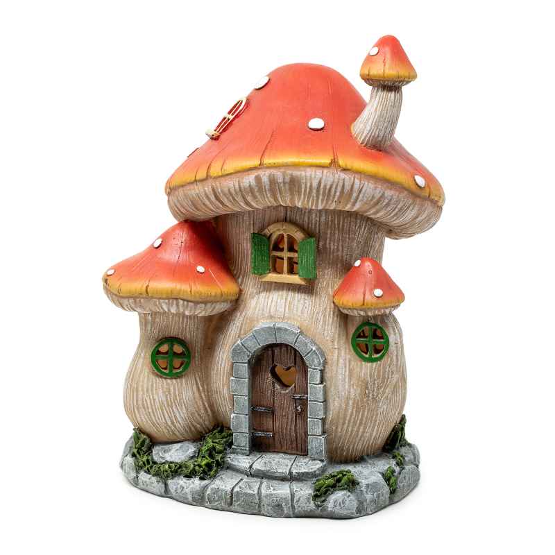 Solar Lighted Mushroom Fairy House - View 2