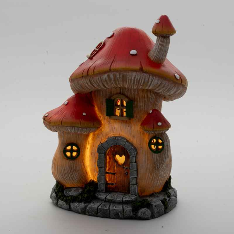 Solar Lighted Mushroom Fairy House - View 3