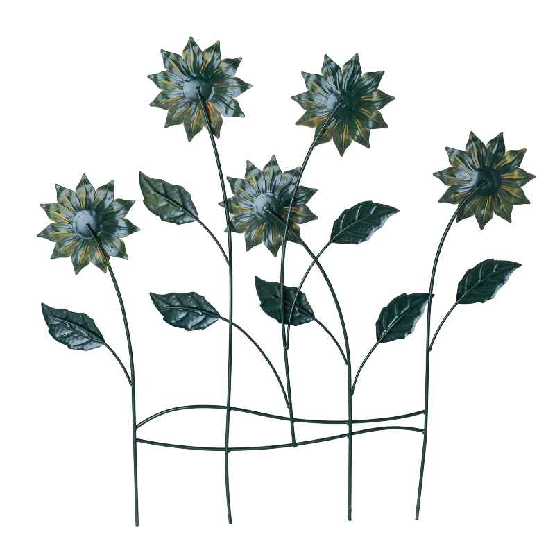Metal Sunflowers Fence Accent - View 3
