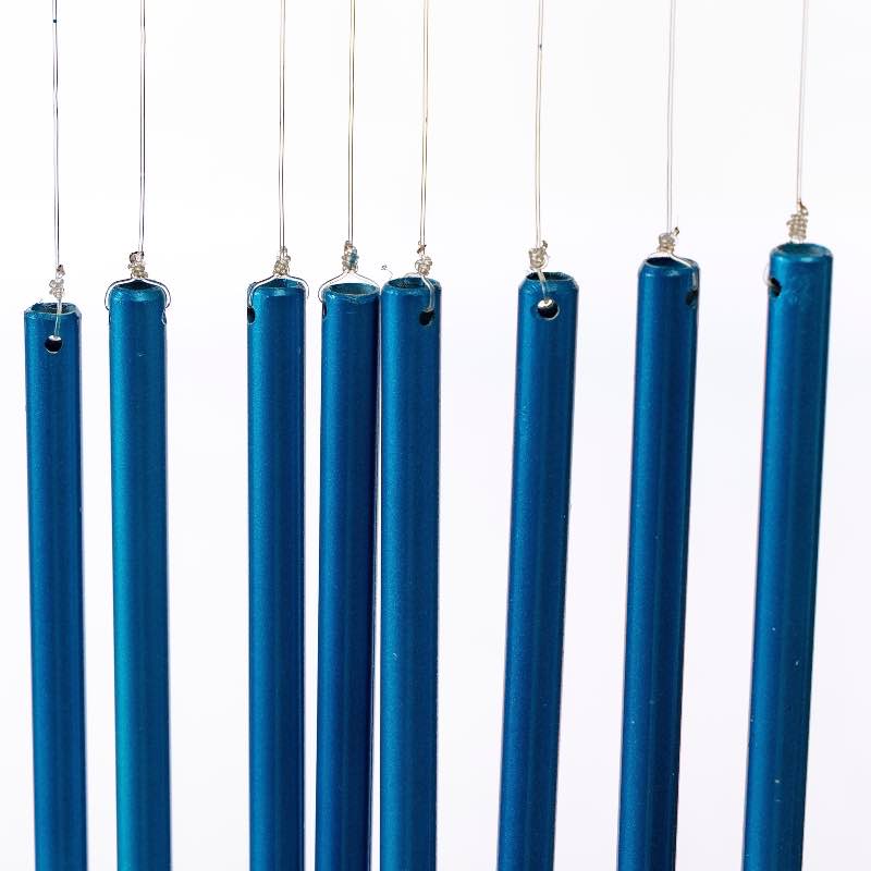 Metal Leaf Trellis with Blue Wind Chime - View 6