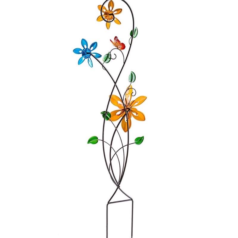 Colorful Spinning Flowers Garden Stake and Wind Spinner - View 3