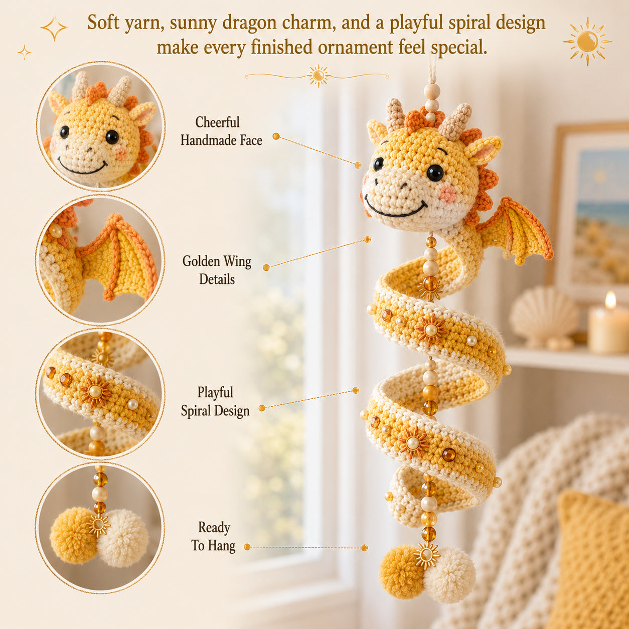 🐉 DIY Dragon Spiral Hanging Ornament Kit
