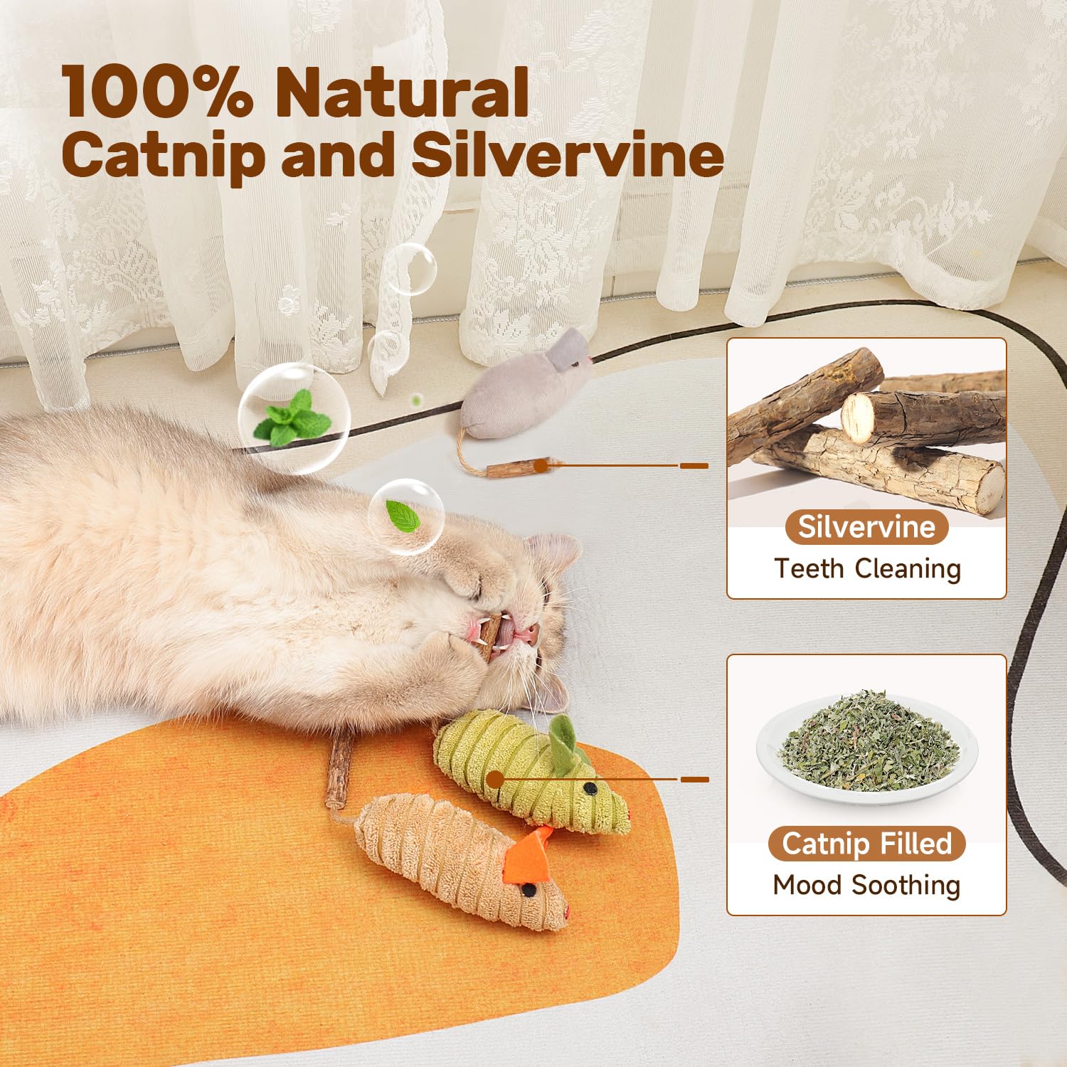 Cat Toys 3Pcs Squeak Mice, Mouse-shaped cat toys