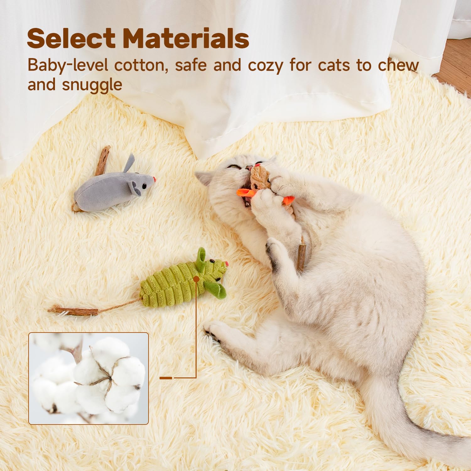 Cat Toys 3Pcs Squeak Mice, Mouse-shaped cat toys