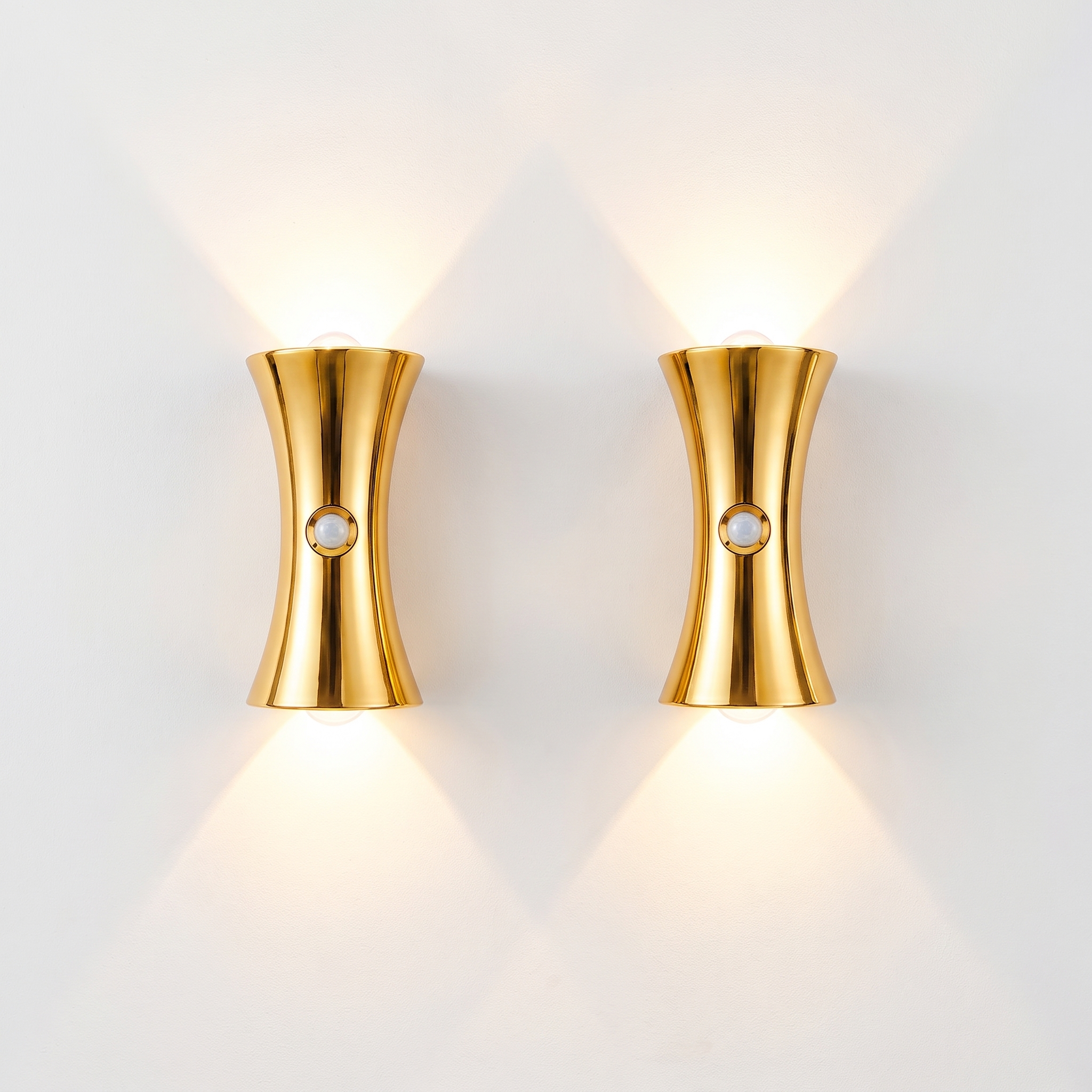 2 Pack Rechargeable Motion Sensor Wall Light, 3 Colors Dimmable Magnetic Battery Operated, Gold