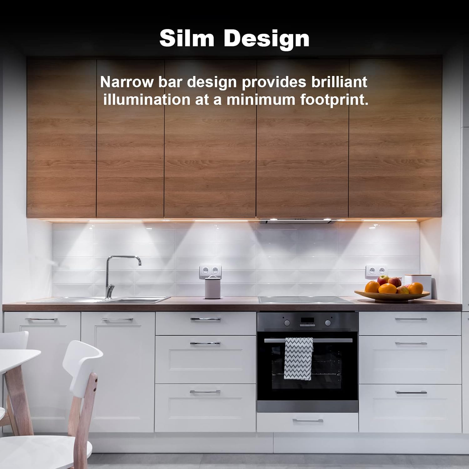 Plug in Under Cabinet Lights, 3 Pcs, 12 in, 6000K Daylight White, Dimmable LED, with Remote, for Kitchen Closet Counter Shelf Bedroom