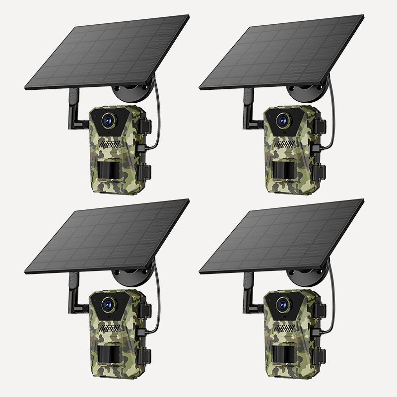 Paket med 4 NaturePar 4G viltkameror med solpanel