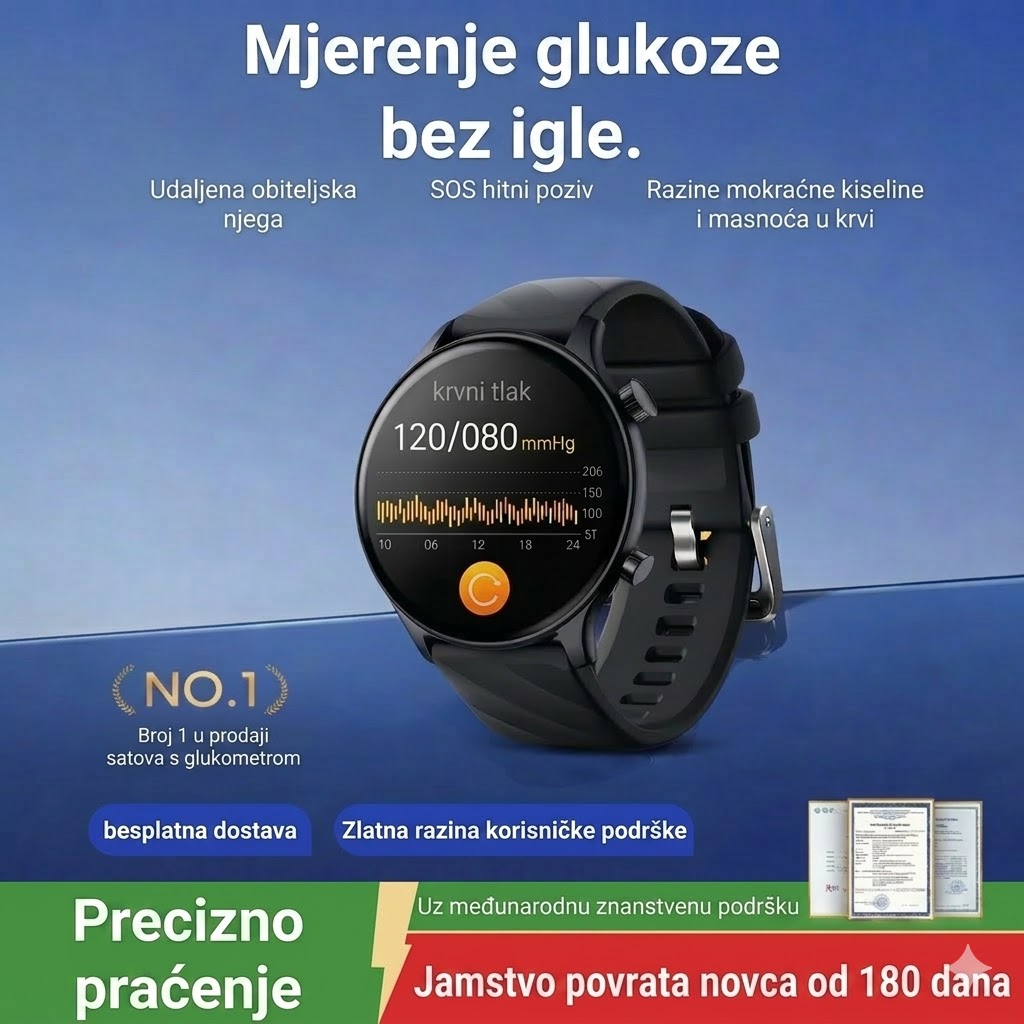 Casio AI pametni sat za praćenje zdravlja ⌚️ Novo ažuriranje za 2026.! Pametno mjerenje EKG-a + fotopletizmografije - Pratite šećer u krvi, krvni tlak i razinu kisika u krvi jednim satom. 🏃