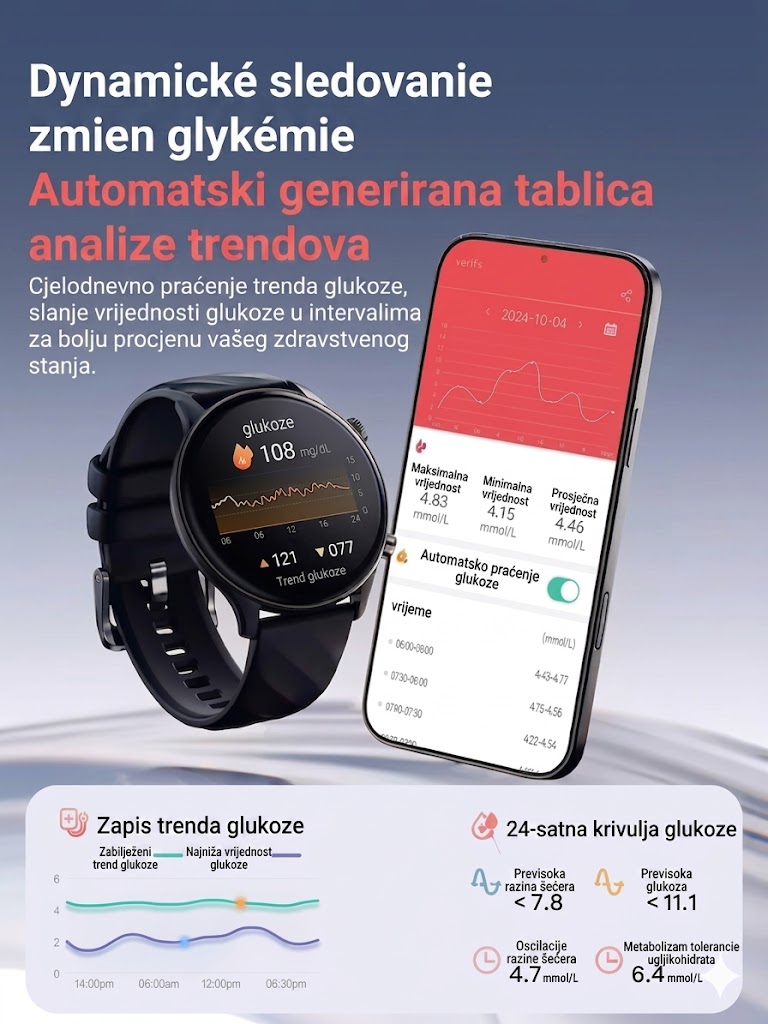 Casio AI pametni sat za praćenje zdravlja ⌚️ Novo ažuriranje za 2026.! Pametno mjerenje EKG-a + fotopletizmografije - Pratite šećer u krvi, krvni tlak i razinu kisika u krvi jednim satom. 🏃