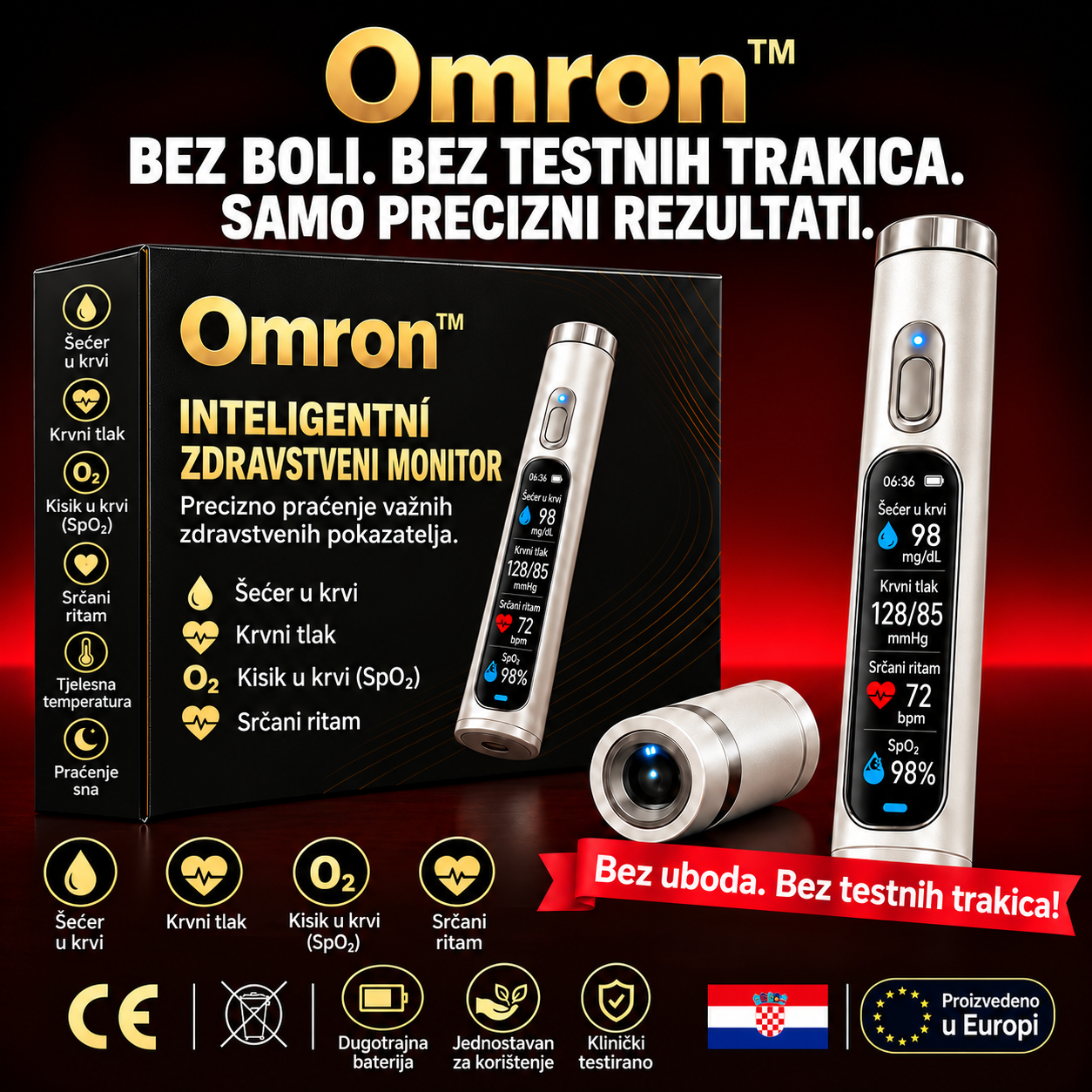 🚀 💙OMRON 2026 – Otkrijte novu generaciju pametnog uređaja za praćenje zdravlja koji spaja naprednu tehnologiju, jednostavno korištenje i praktično praćenje važnih zdravstvenih pokazatelja! 💎✨