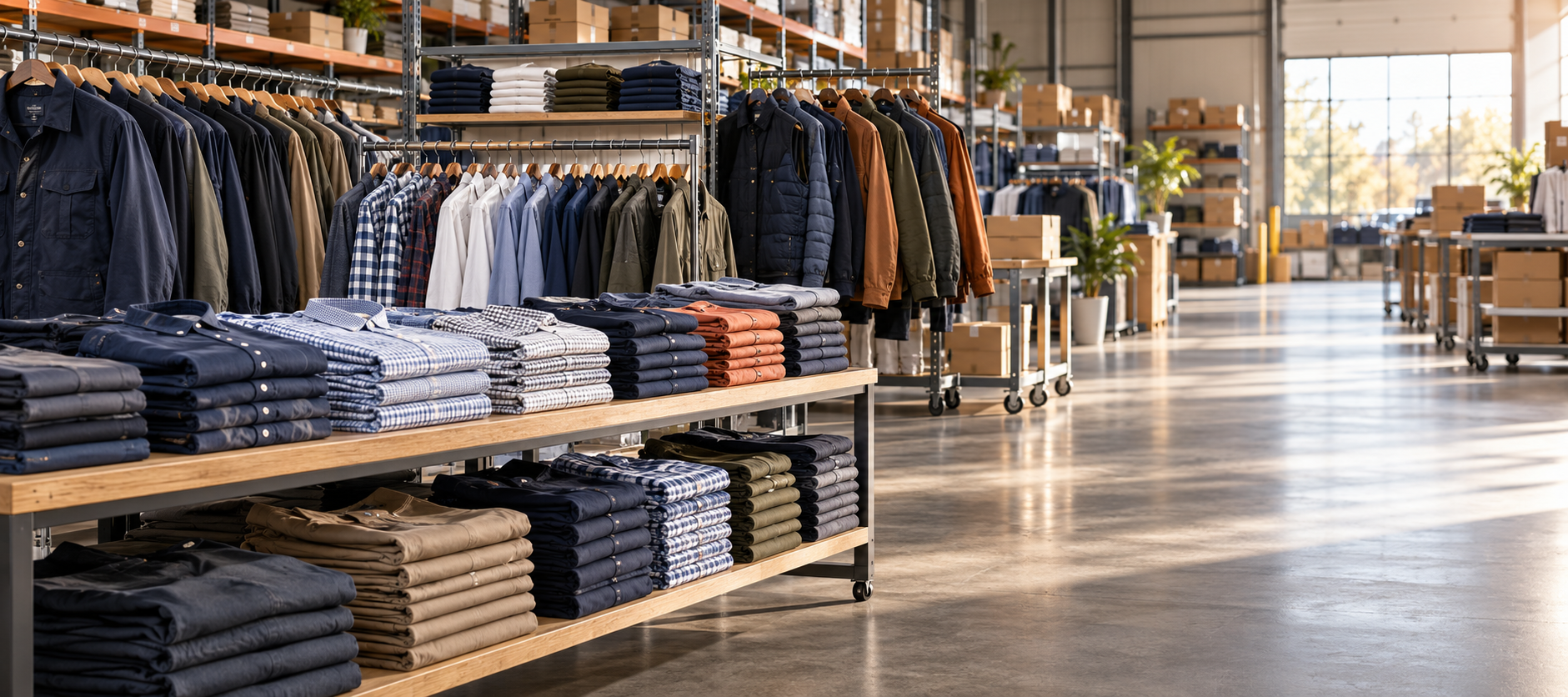 VURMIA warehouse clothing selection