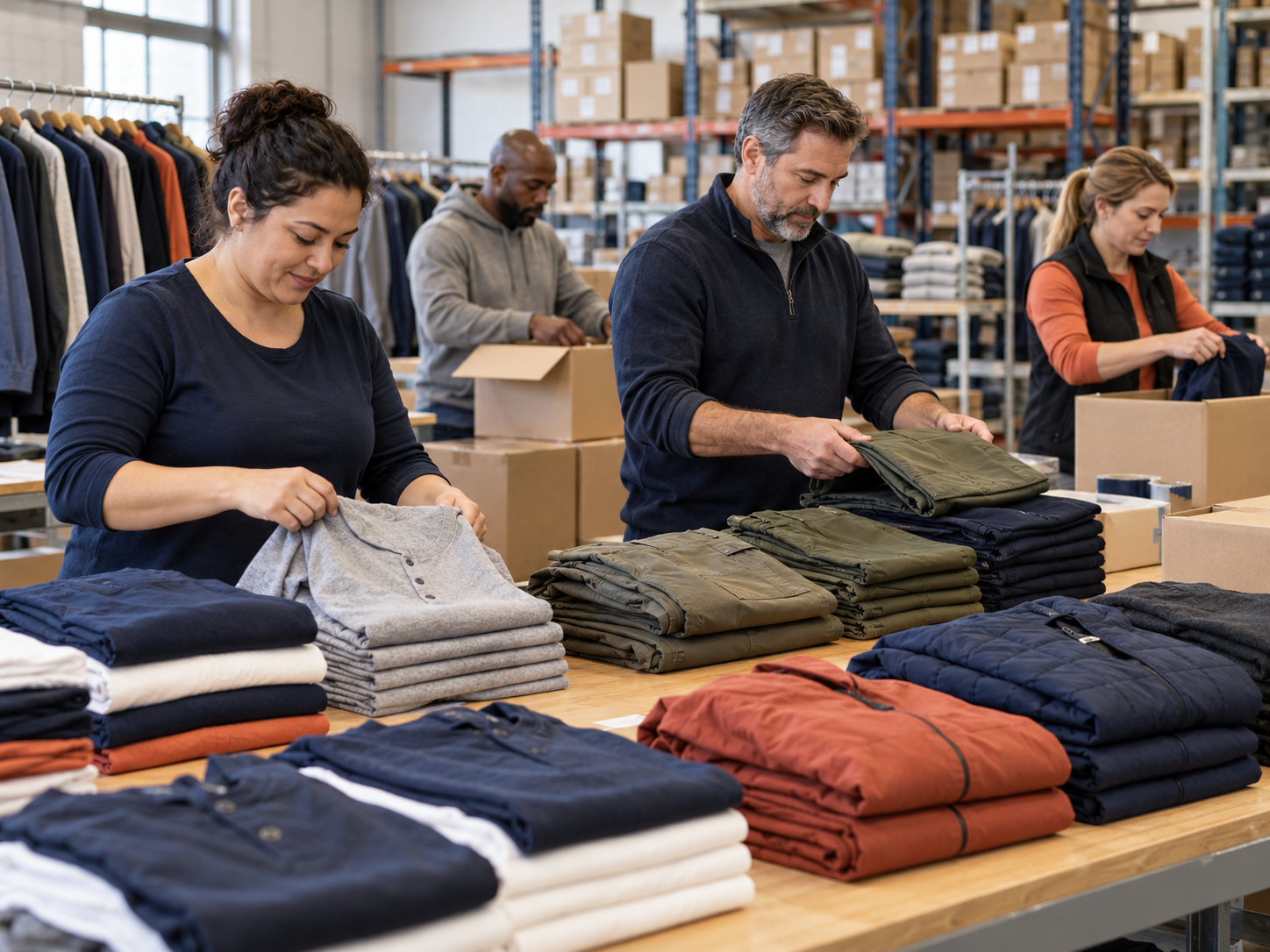 Workwear prepared for a weekly clothing rotation