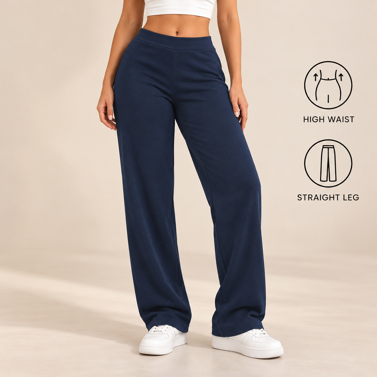Women Straight Pants 100% Cotton