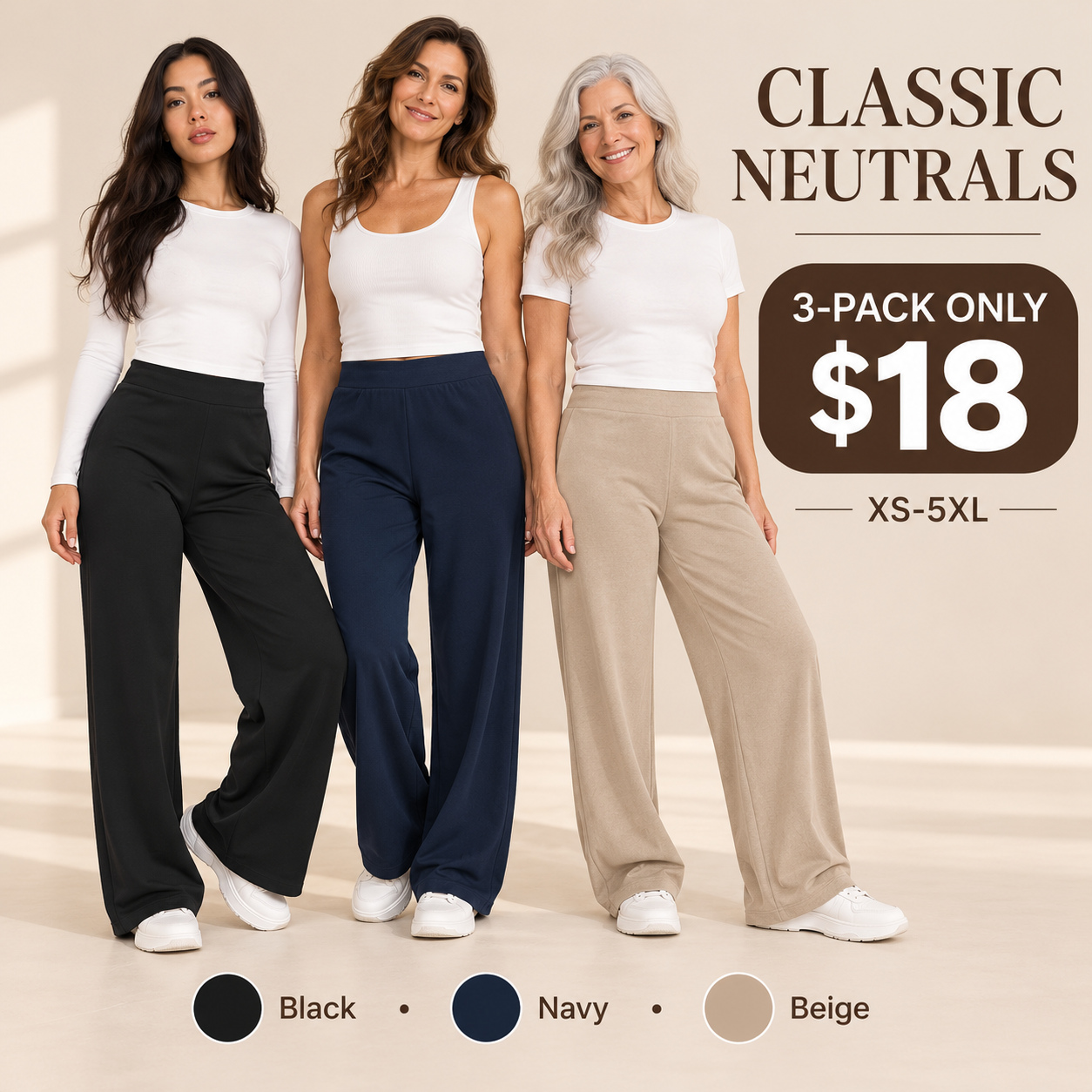 Women Straight Pants 100% Cotton