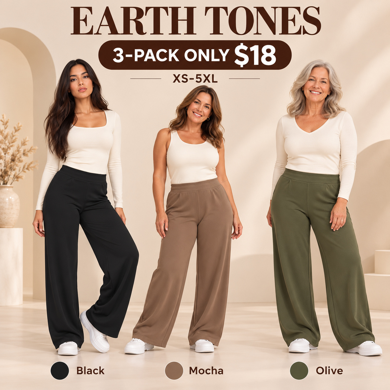 Women Straight Pants 100% Cotton