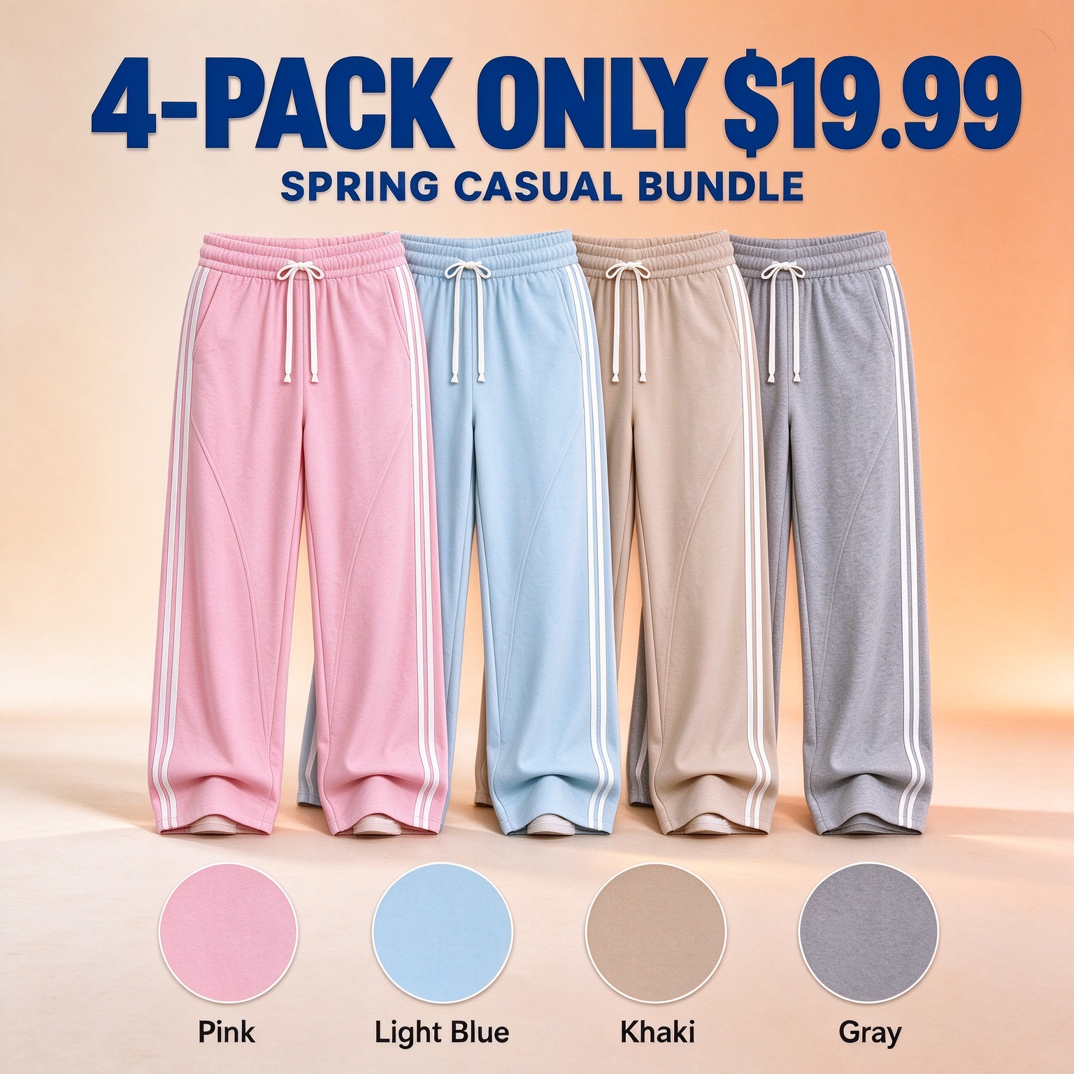 [LAST DAY SALE]RELAXED SIDE STRIPE PANTS Easy Comfort. Clean Style. Everyday Ready.